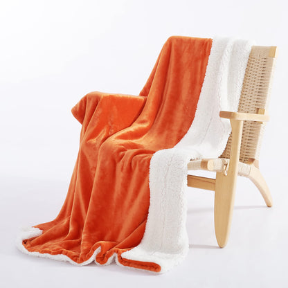 Couverture Sherpa NICETOWN pour enfants, rentrée scolaire, épaisse, ultra douce, chaude et confortable, double face, polaire légère, peluche, ultra douillette et duveteuse, pour bébé/canapé/lit, taille une personne 152 cm x 203 cm, orange