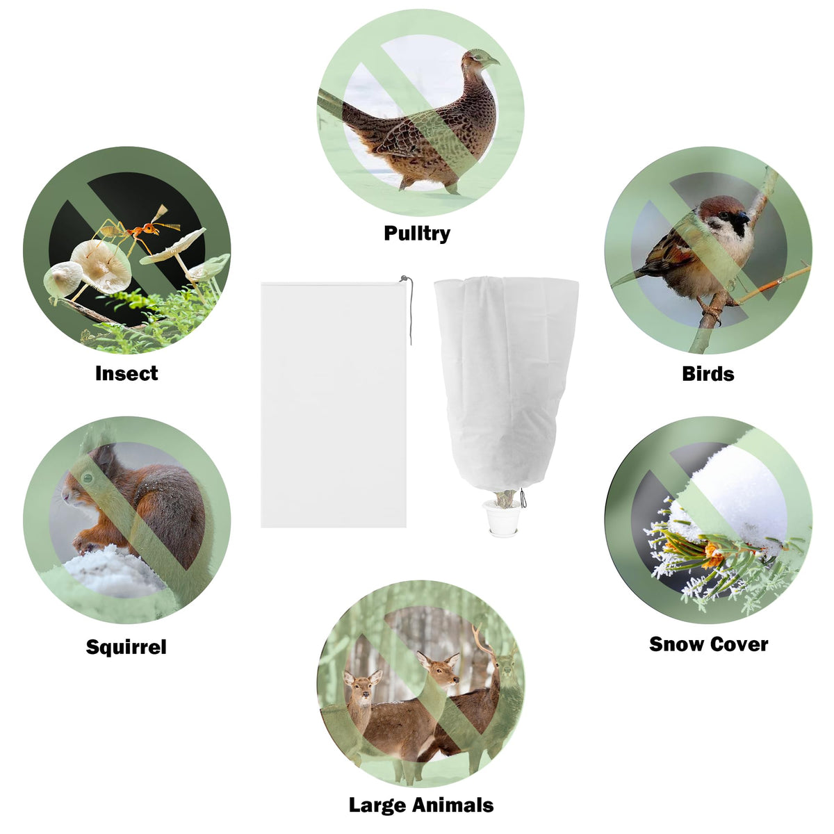 Alpurple 47" X 31.5" Winter Zipper Plant Covers - 6 Packs Warm Plant Protection Cover Bags, Frost Cloth Blanket Protecting Fruit Tree Potted Plants from Freezing Animals Eating 🍁 All In One Marketplace Canada