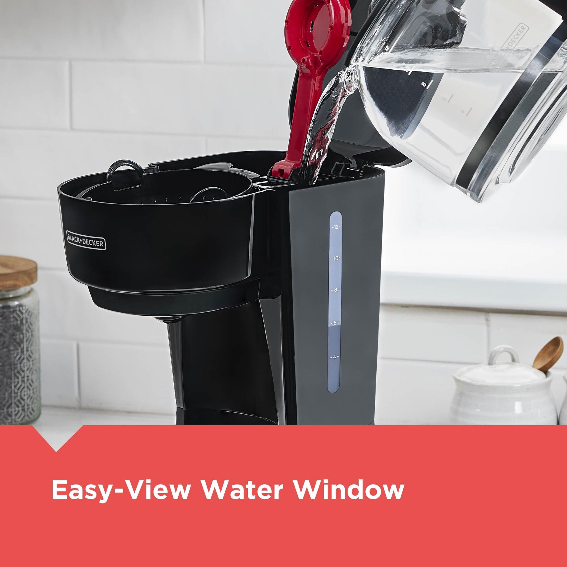 BLACK+DECKER 12-Cup Coffee Maker with Easy On/Off Switch, Easy Pour, Non-Drip Carafe with Removable Filter Basket, Black - Available at All In One Marketplace Canada