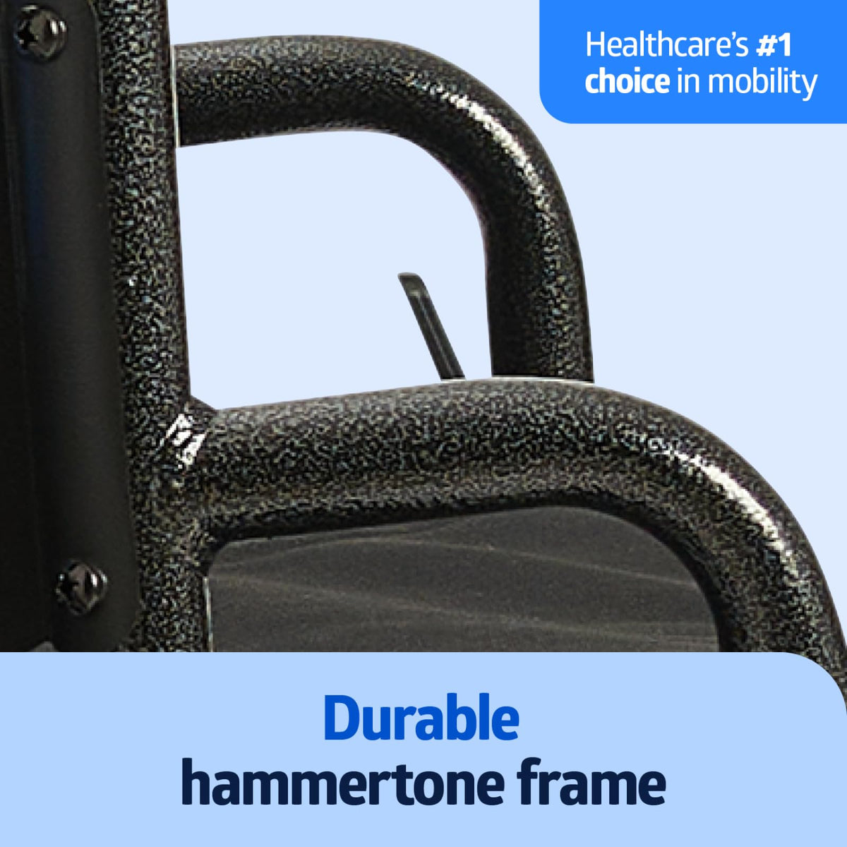 Medline Strong and Sturdy Wheelchair with Desk-Length Arms and Swing-Away Leg Rests for Easy Transfers, 16” Seat (K1166N22S)