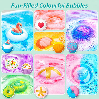 Bath Bombs - 8pcs Natural Bath Bombs for Women & Kids, Bubble Bath Spa Relaxation Gifts, Valentines day Birthday Stocking Stuffers Christmas for Women, Girlfriend, Her 🍁 All In One Marketplace Canada