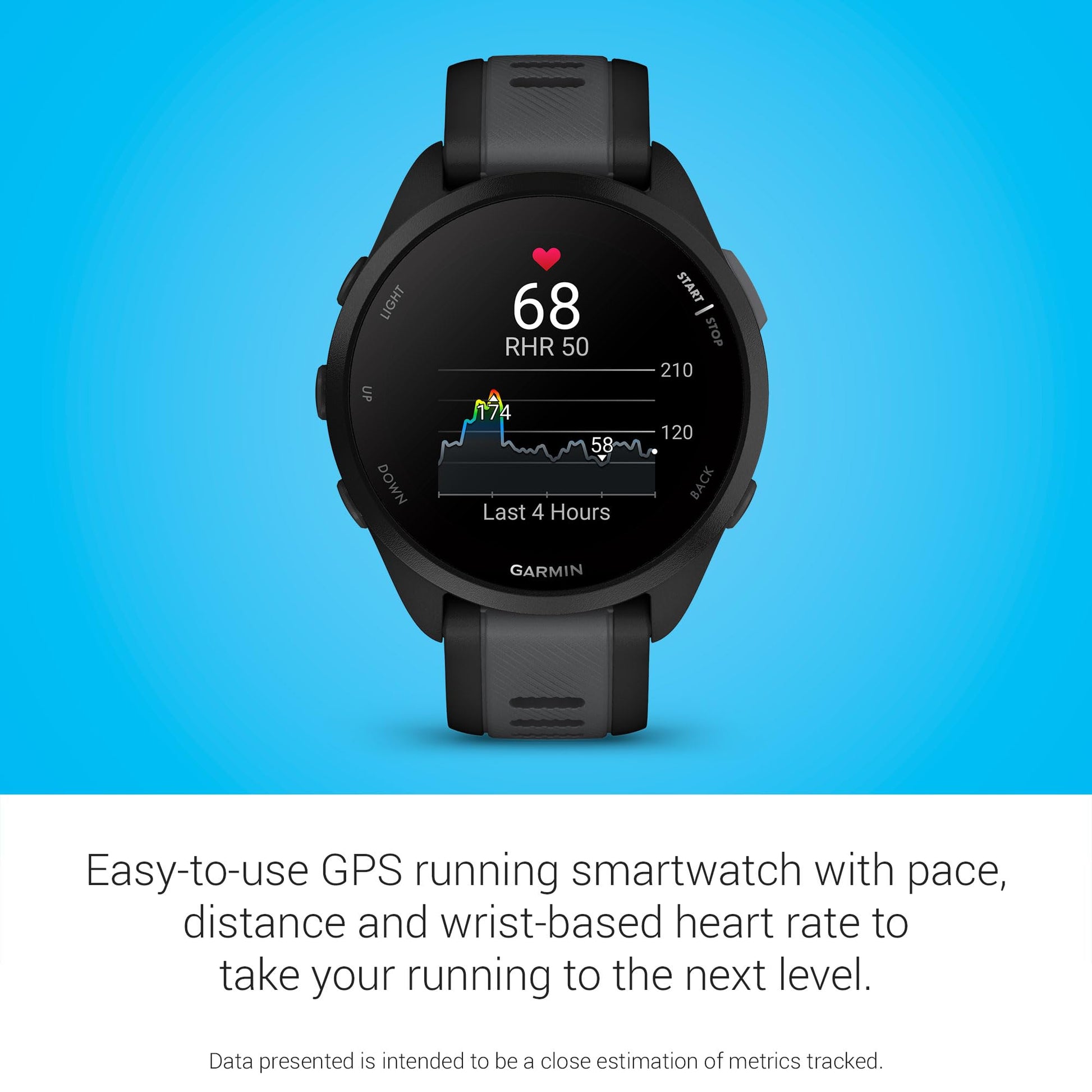 Garmin Forerunner® 165, Running Smartwatch, Colorful AMOLED Display, Training Metrics and Recovery Insights, Black