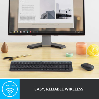 Logitech MK470 Slim Wireless Combo Compact Keyboard and Mouse - Graphite