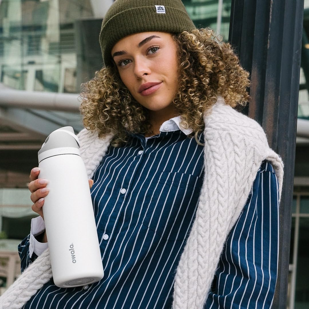 Bouteille d'eau isotherme en acier inoxydable Owala FreeSip avec paille, bouteille de sport sans BPA, idéale pour les voyages, 40 oz, Lemon Limeade