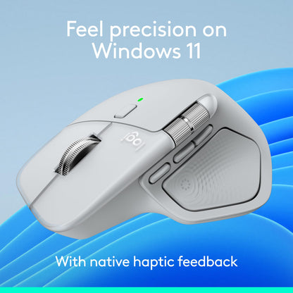 Logitech MX Master 4, Ergonomic Wireless Mouse with Advanced Performance Haptic Feedback, Ultra-Fast Scrolling, USB-C Charging, Bluetooth, Windows, MacOS - Pale Grey