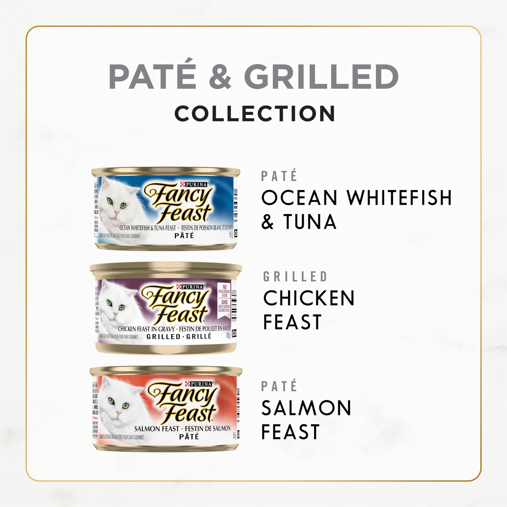 Fancy Feast Wet Cat Food, Collection Variety Pack 3 Flavours - 85 g Can (30 Pack)