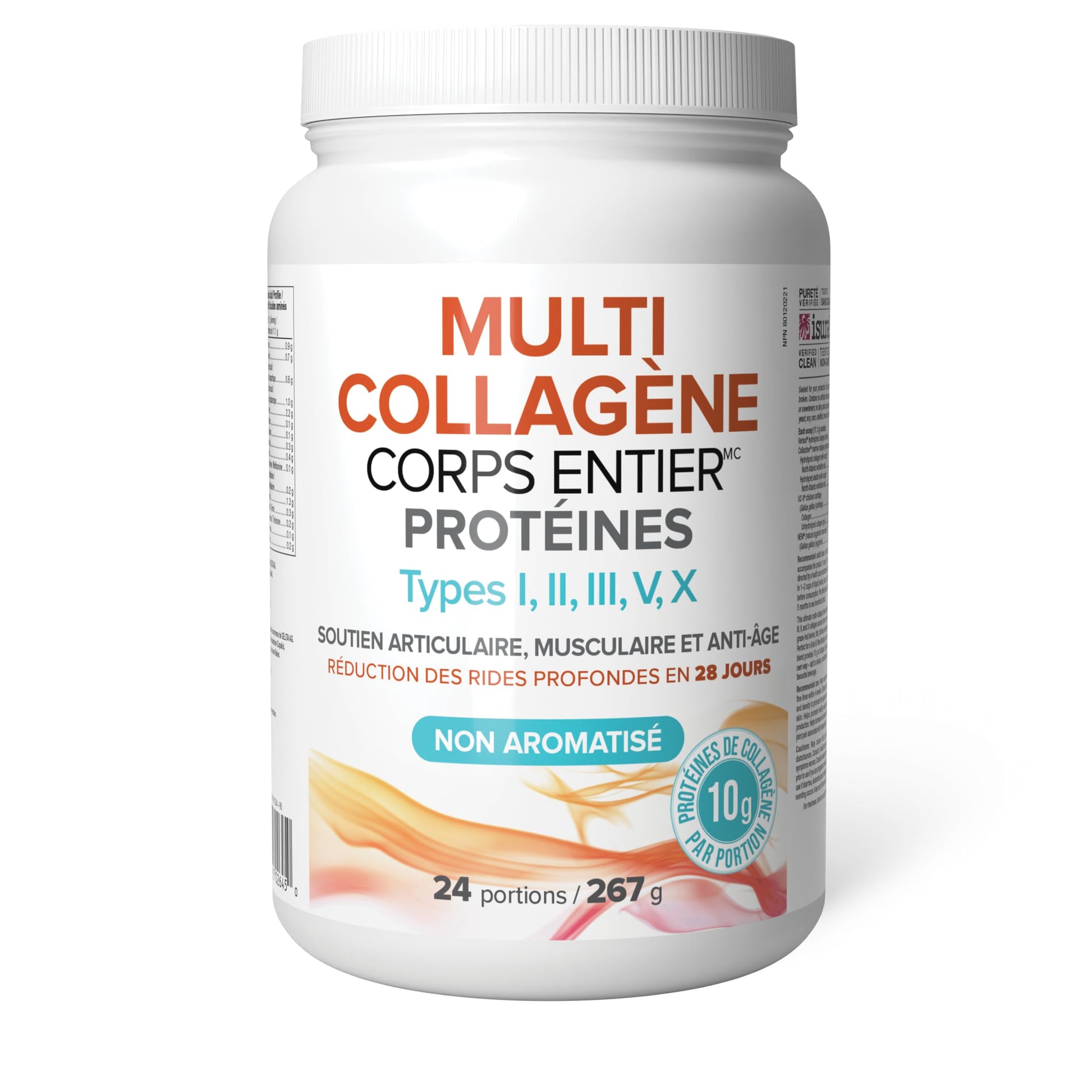 Natural Factors Total Body Multi Collagen Protein, 267g, Unflavoured, 10g of Hydrolyzed Collagen per Scoop, 24 Servings, Combines 5 Types of Collagen, Anti-Aging, Muscle & Joint Support, 28 Days to Reduce Wrinkles, Keto & Paleo Friendly, Proudly Canadian - Available at All In One Marketplace Canada