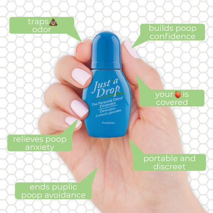Just a Drop Before You Go Pocket Toilet Drops, Travel Size, Original Eucalyptus, 15 ml, Up to 200 Uses per Bottle, On-The-Go Bathroom Odour Deodorizer with Essential Oils, 3 Pack 🍁 All In One Marketplace Canada