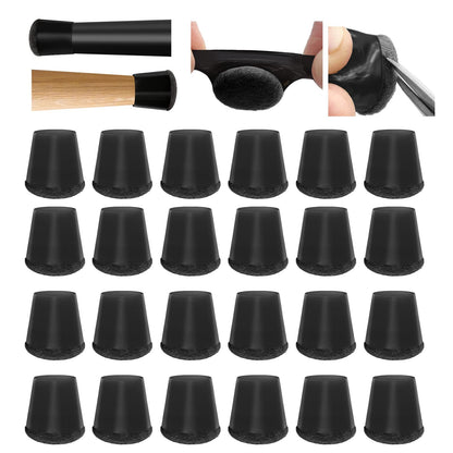 Meldel Silicone Chair Leg Floor Protectors Extra Small 24PCS - Furniture Felt Silicone Integrated Chair Foot Covers/Dark-Black/Rubber - Protect Floors from Scratches,Reduce Noise