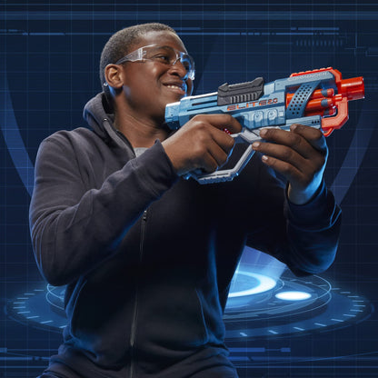 Hasbro Nerf Elite 2.0 Commander RD-6 Blaster, 12 Official Nerf Darts, 6-Dart Rotating Drum, Tactical Rails, Barrel and Stock Attachment Points, E9485 Nerf