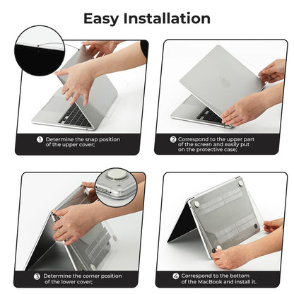 EooCoo Case Compatible with MacBook Air 13 inch M5 M4 M3 M2 2026-2022 A3449 A3240 A3113 A2681, 13.6" Hard Case Cover & Keyboard Skin & Screen Protector for Laptop Air 13.6 inch - Crystal Clear