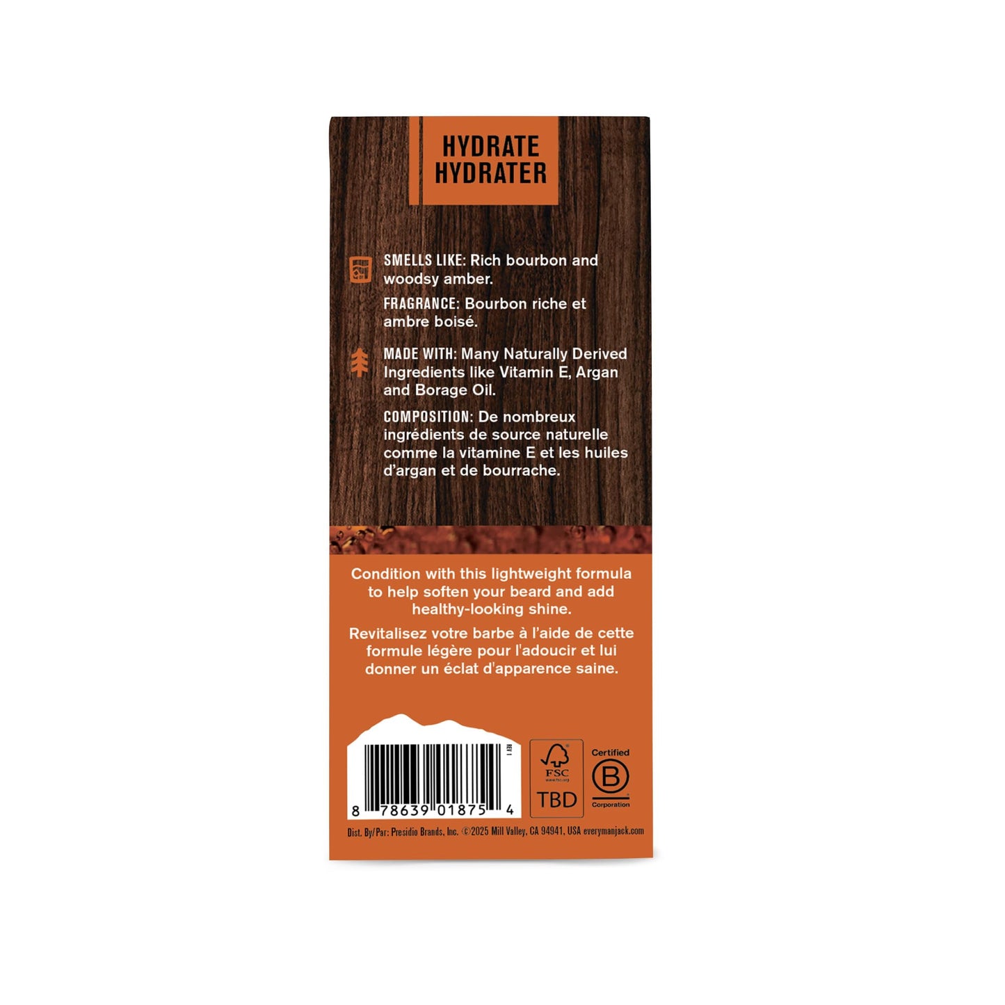 Every Man Jack Mens Beard Oil - Subtle Aged Bourbon Fragrance - Deeply Moisturizes and Softens Your Beard and Adds a Natural Shine - Naturally Derived with Shea Butter- 30 mL - Available at All In One Marketplace Canada