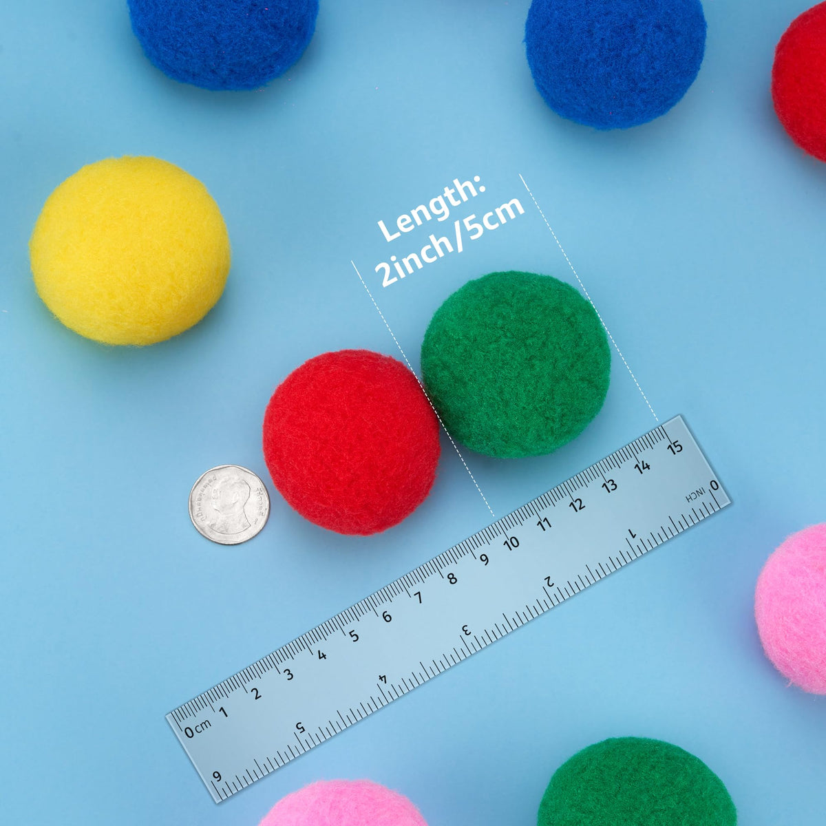 YONOVO 60 Pcs Pom Poms for Crafts, 2 Inch, 6 Vibrant Colors 🍁 All In One Marketplace Canada