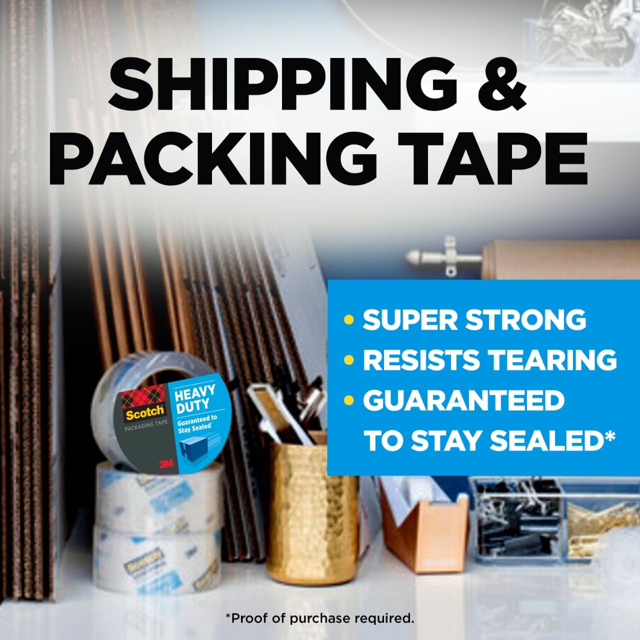 Scotch Heavy Duty Packaging Tape, Shipping and Packing Tape, 1.5” Core Refill Rolls with 1 Refillable Dispenser, 1.88 in x 800 in, 6-Pack 🍁 All In One Marketplace Canada