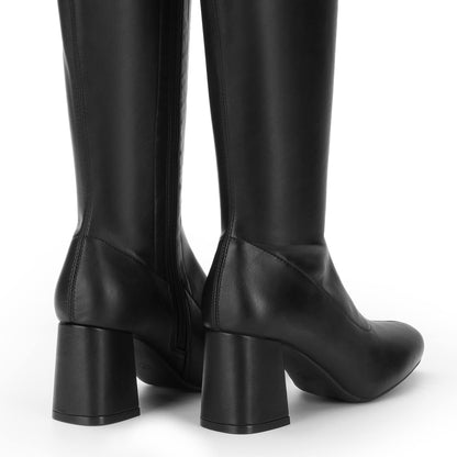 DREAM PAIRS Women Knee High Chunky Gogo Boots,Black/Pu,8 🍁 All In One Marketplace Canada