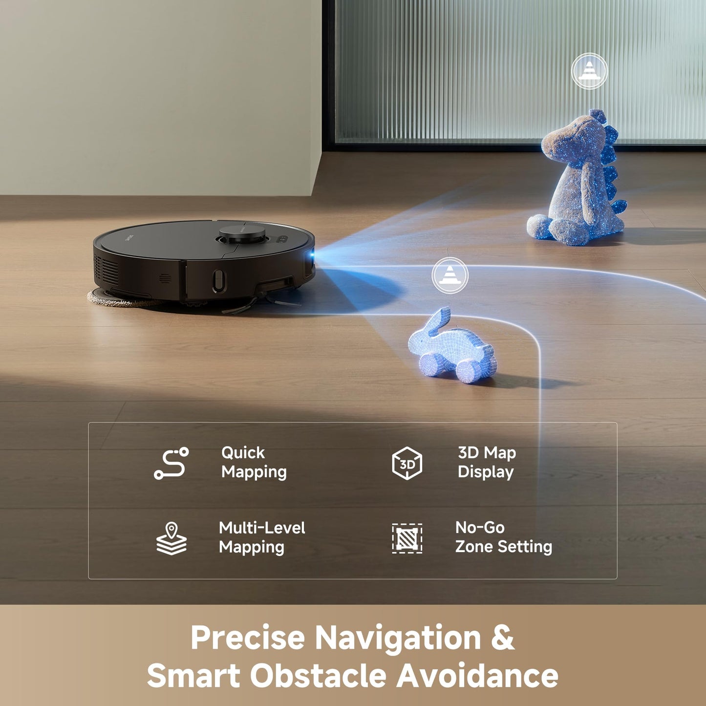 DREAME L40 Ultra Gen 2 Robot Vacuum and Mop with 25,000Pa Suction, Extendable Side Brush and Mop, All-in-One Self-Emptying & Cleaning Dock, Voice & App Control, Black - Available at All In One Marketplace Canada