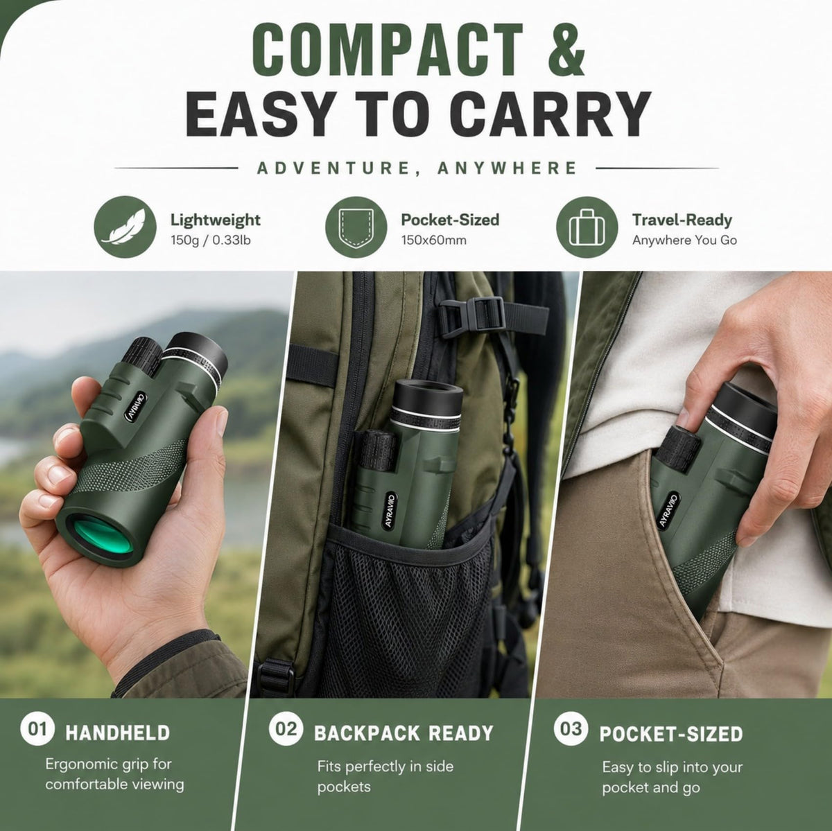 Birthday Gifts for Men Dad Husband Teen, 10x42 Monocular for Outdoor/Hiking 🍁 All In One Marketplace Canada