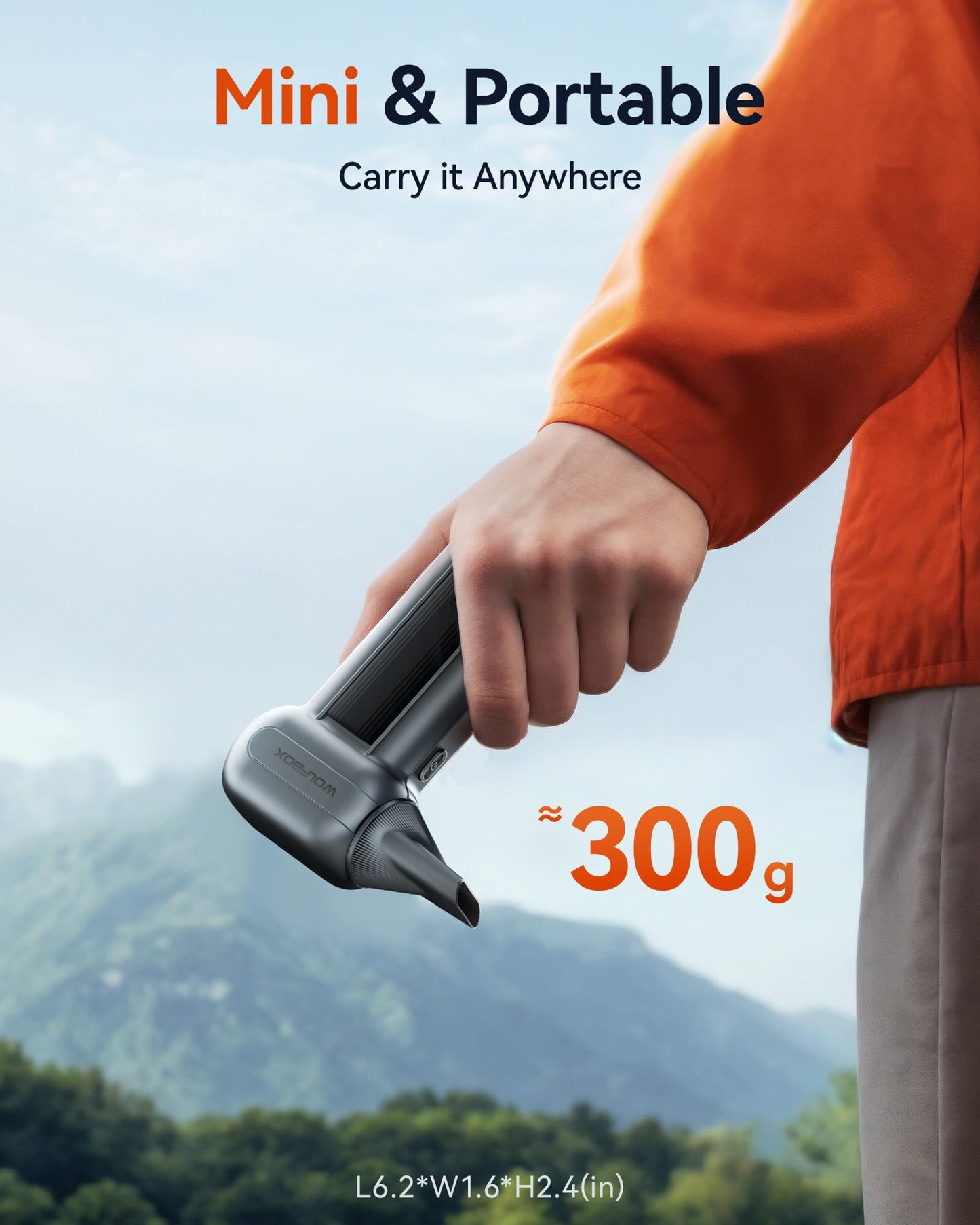 WOLFBOX MF100 Compressed Air Duster-150000RPM Super Power Cordless Air Duster, Rechargeable Brushless Motor Durable Blower, 3-Gear Adjustable Dust Blower for Computer, Keyboard, Outdoor, House and Car - Available at All In One Marketplace Canada
