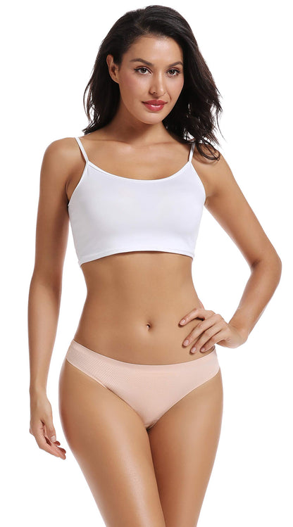 VOENXE Seamless Women Underwear Thongs,No Show Ladies Panties,Breathable Active Sports Thong,Invisible Workout Undies 5 Pack