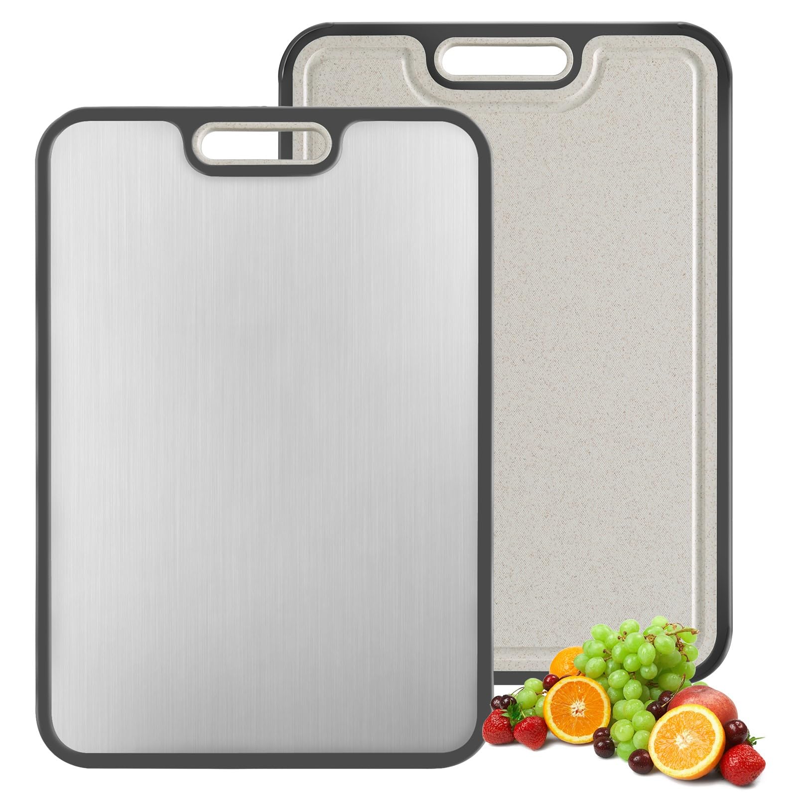 Cutting Board,Titanium Cutting Board, Kitchen Essentials, Cutting Boards for Kitchen, Double Sided Food Grade, Planche a Decouper, Chopping Board and Wheat Straw PP, Easy to Clean Large Size 16”×11” - Available at All In One Marketplace Canada