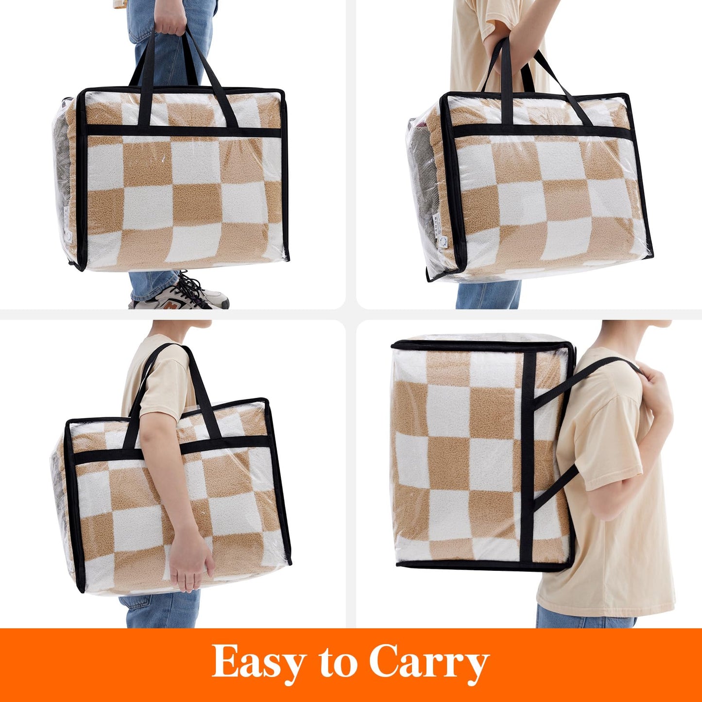 Lifewit 4 Pack Clear Clothes Storage Bags, 40L Plastic Blanket Storage Bags, Vinyl Foldable Moving Bags with Zipper, Closet Organizers and Storage Containers for Bedding, Duvet, Comforter - Available at All In One Marketplace Canada