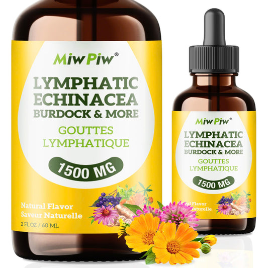 Lymphatic Drainage Drops with Echinacea, Burdock, Cleaver Herb – Sugar Free, Gluten Free, Herbal Tea Flavour Alternatives, 2 Fl Oz - Available at All In One Marketplace Canada