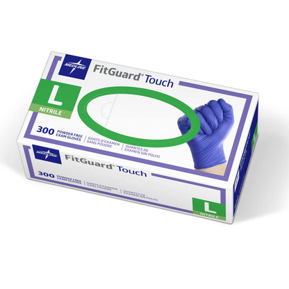 Medline FitGuard Touch Nitrile Exam Gloves, Large, Powder Free, 300