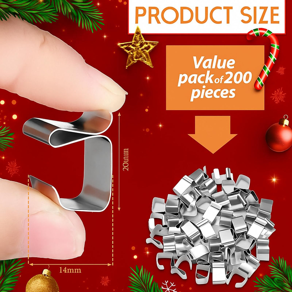200 Pcs Metal Gutter Hooks for Christmas Outdoor Lights, 21 x 14.5 mm 🍁 All In One Marketplace Canada