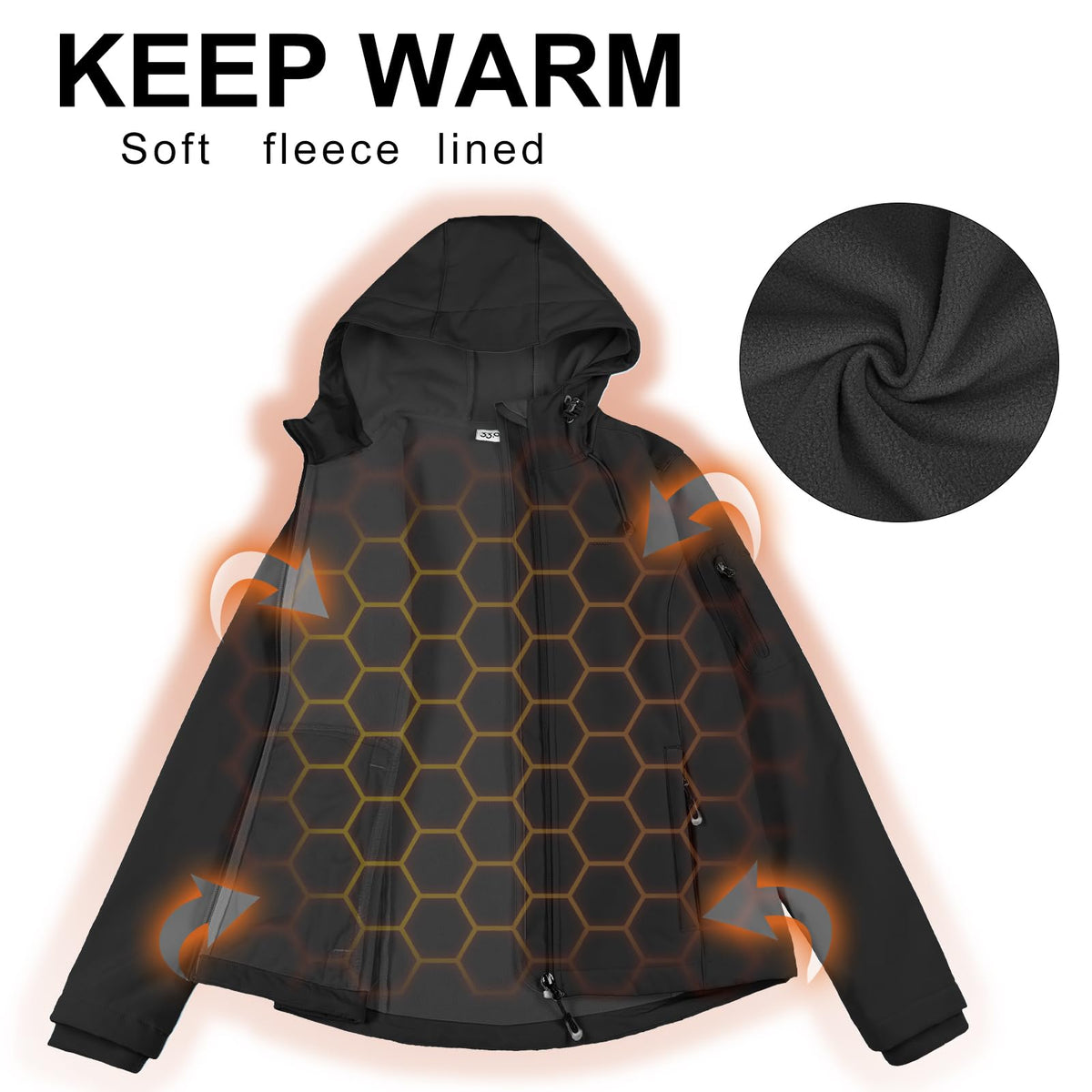 33,000ft Women's Softshell Jacket Waterproof Hooded Fleece Lined Rain Coat 🍁 All In One Marketplace Canada