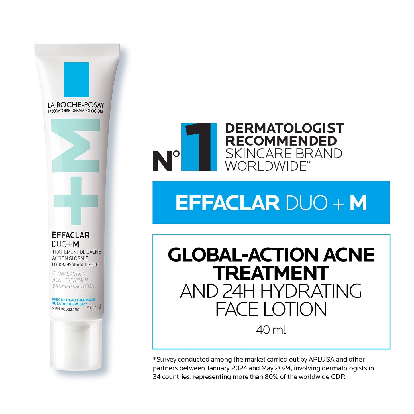 La Roche Posay Acne Face Cream with Salicylic Acid & Niacinamide, Effaclar Duo+M Face Moisturizer for Oily, Acne-Prone Skin. Helps Clear Pimples, Remove Blackheads & Prevent Breakouts, 40ML - Available at All In One Marketplace Canada