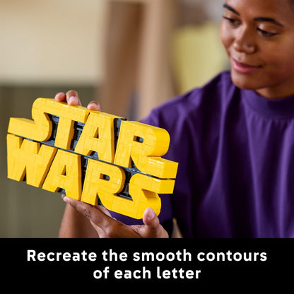 LEGO Star Wars Brick-Built Star Wars Logo - Building Blocks for Adults 18+ - Star Wars Gift Idea for Birthdays - Collectible DIY Model Kit - Home Decor Idea for Fans of The Movie Series - 75407 LEGO