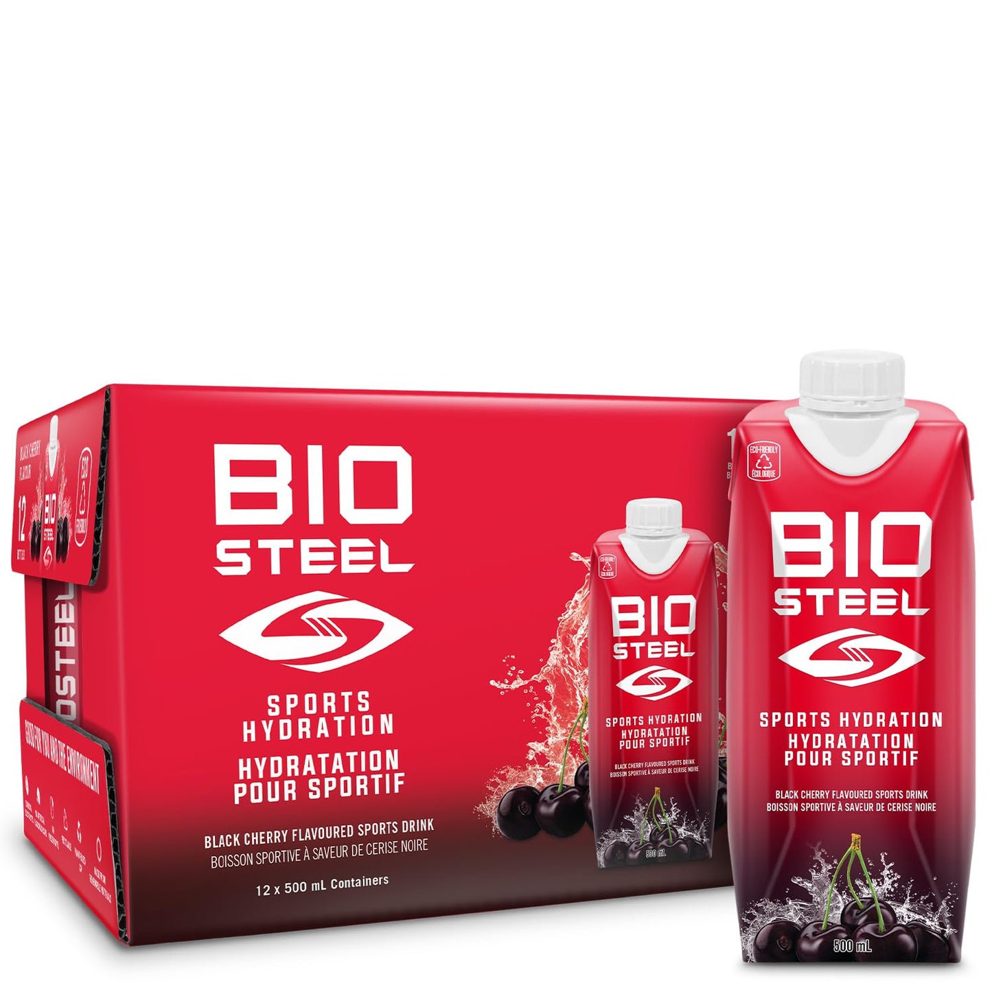 BioSteel Electrolyte Sports Drink, Black Cherry, 12-Pack, Zero Sugar