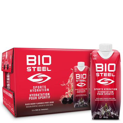 BioSteel Electrolyte Sports Drink, Black Cherry, 12-Pack, Zero Sugar