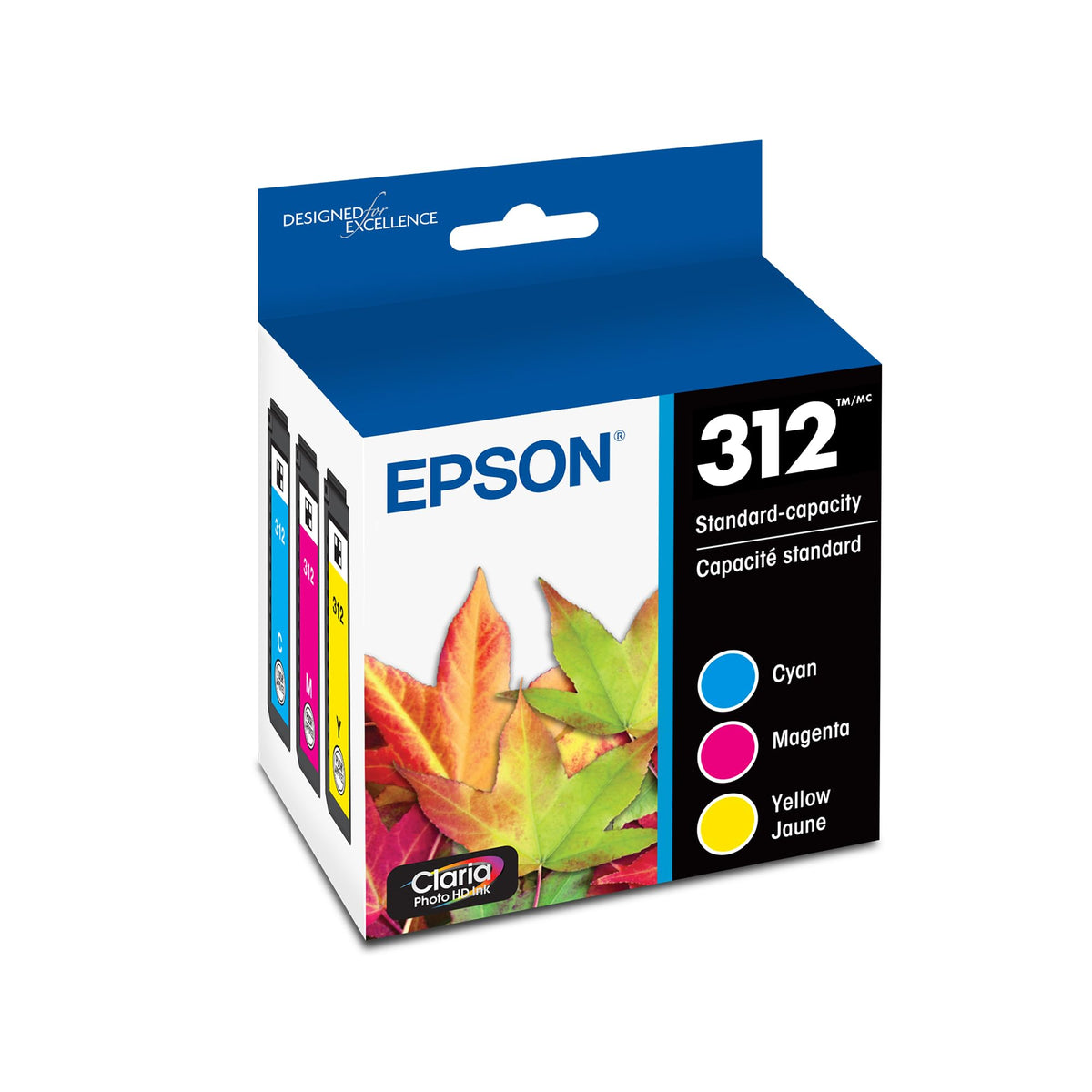 Epson 312 Genuine Ink Cartridges 3-Pack Standard Capacity T312923
