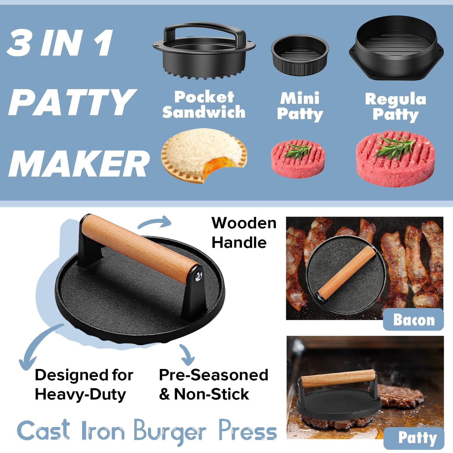 31PCS Griddle Accessories Kit for Blackstone, Flat Top Hibachi Grill Spatula Set with 2 Melting Domes, Burger Press, Patty Maker and Apron, Professional Teppanyaki Tools Gifts for Outdoor BBQ - Available at All In One Marketplace Canada
