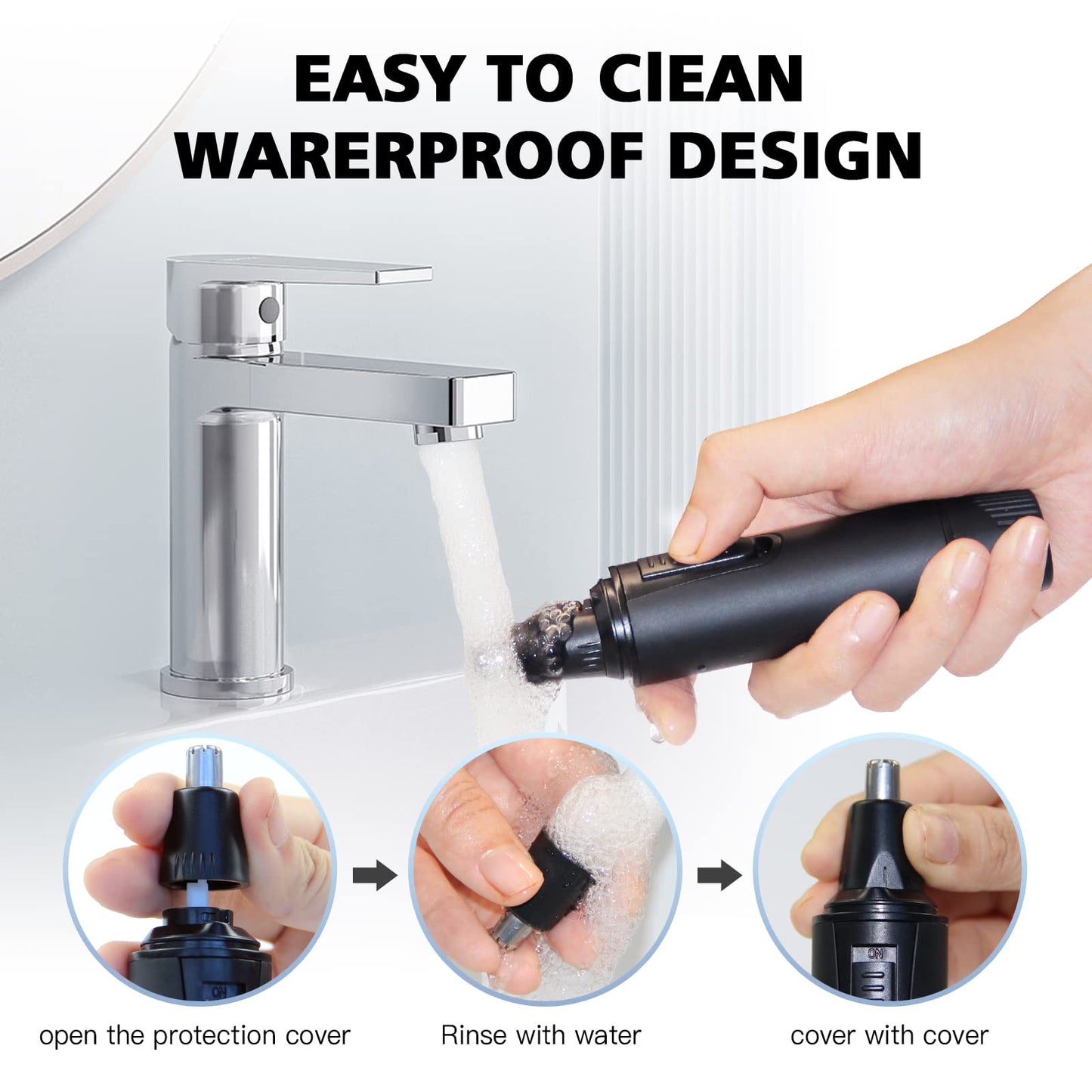 Nose Hair Trimmers for Men and Women-Rechargeable Ear Hair Trimmer-7IN1 Professional Painless Nose Clipper Eyebrow & Facial Hair Trimmer-IPX7 Waterproof Dual Edge Blades for Easy Cleansing-Black - Available at All In One Marketplace Canada