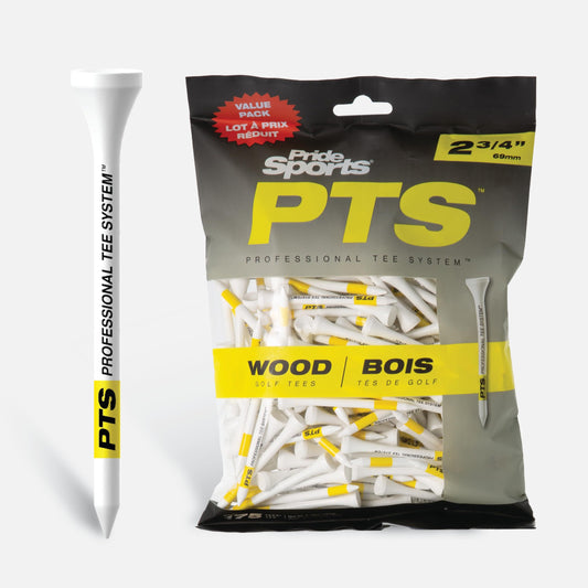 Pride Professional Tee System PT2417575 175 Count, Yellow on White, ProLength Plus Tee (3-1/4")