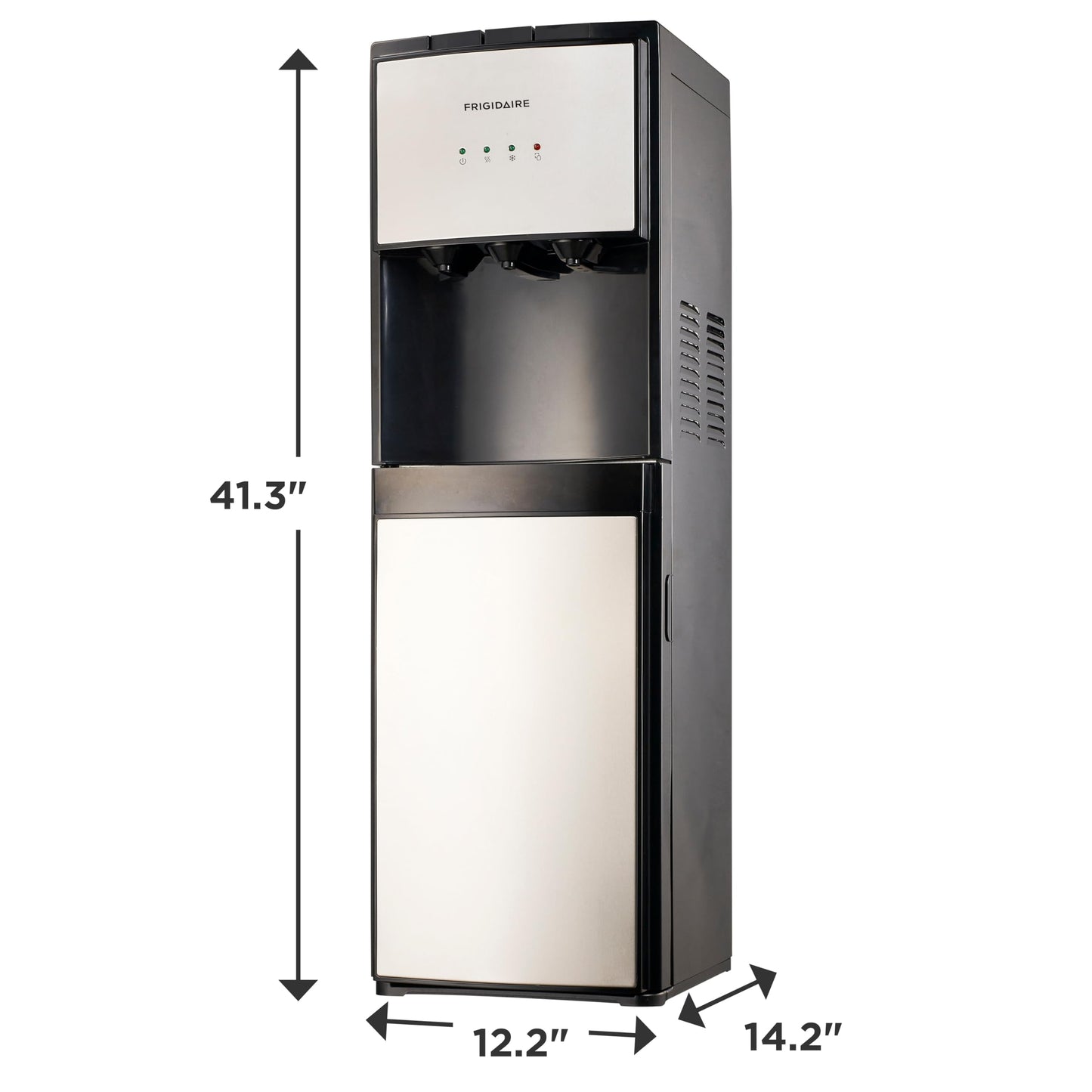Frigidaire, 5 Gallon Bottom Loading Hot and Cold Water Dispenser, Stainless Steel Frigidaire