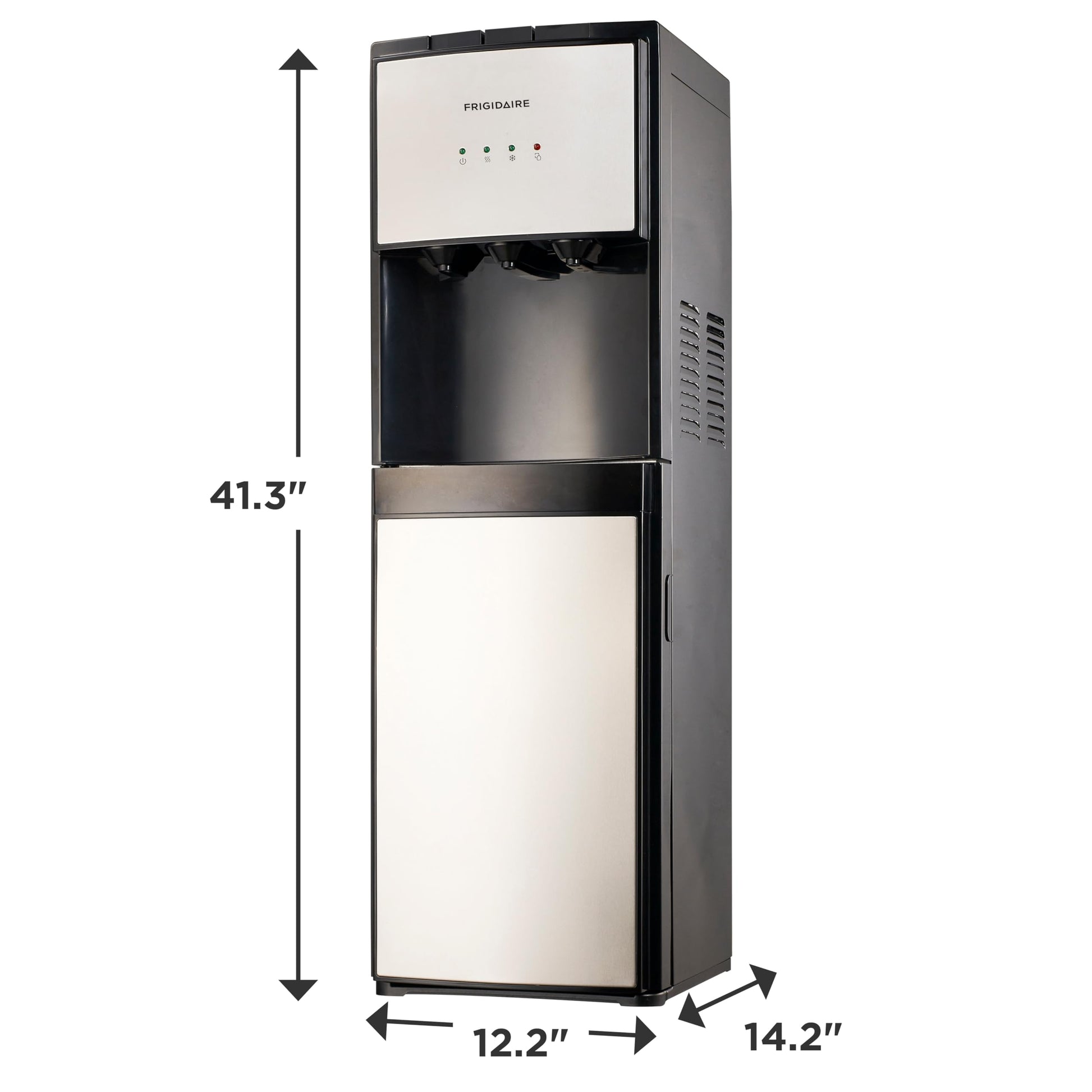 Frigidaire, 5 Gallon Bottom Loading Hot and Cold Water Dispenser, Stainless Steel Frigidaire