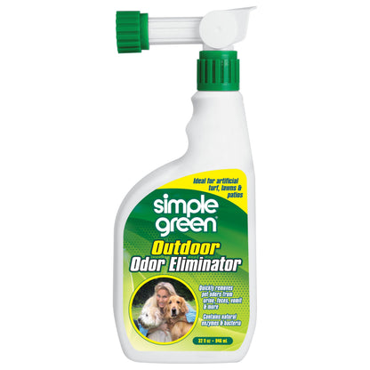 Outdoor Odor Eliminator for Pets, Dogs, Ideal for Artificial Grass & Patio (32 oz Hose End Sprayer) SIMPLE GREEN