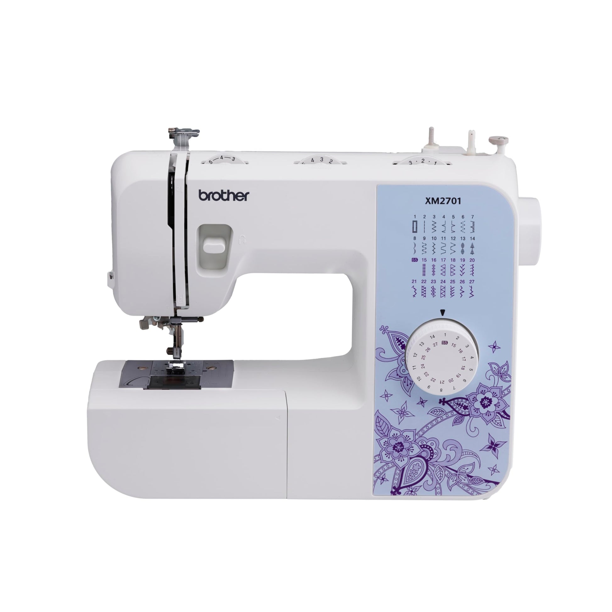 Brother XM2701 Lightweight, Full-Featured Sewing Machine with 27 Stitches, 1-Step Auto-Size Buttonholer, 6 Sewing Feet, and Instructional DVD - Available at All In One Marketplace Canada
