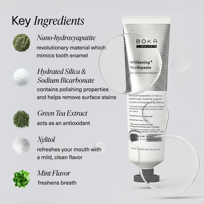 Boka Fluoride Free Toothpaste, Nano Hydroxyapatite Toothpaste, Appropriate for Sensitive Teeth, for Adult, Kids Oral Care - Whitening * Refresh Mint, 4 Fl Oz (113g) 1Pk