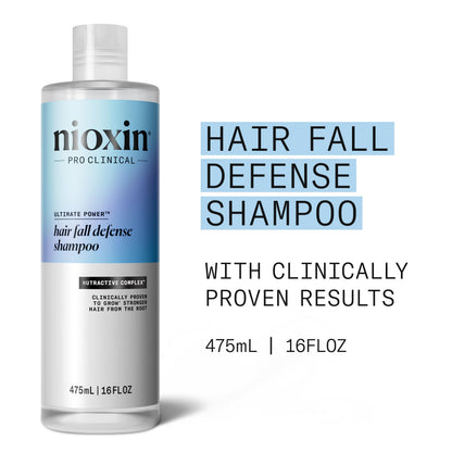 Nioxin Fall Defense Shampoo | Activates Follicles for Visibly Less Hair Loss | With Niacinamide, Caffeine, Lauric Acid & Sandalore | 16 Fl Oz NIOXIN