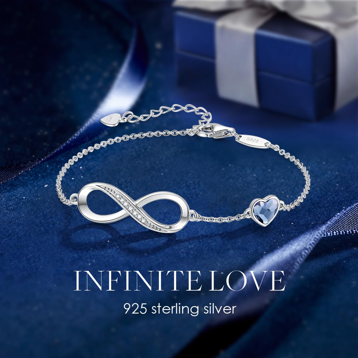 CDE 925 Sterling Silver Infinity Birthstone Bracelet Jewelry Gift for Women 🍁 All In One Marketplace Canada