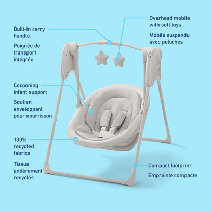 Graco Slim Spaces Compact Baby Swing