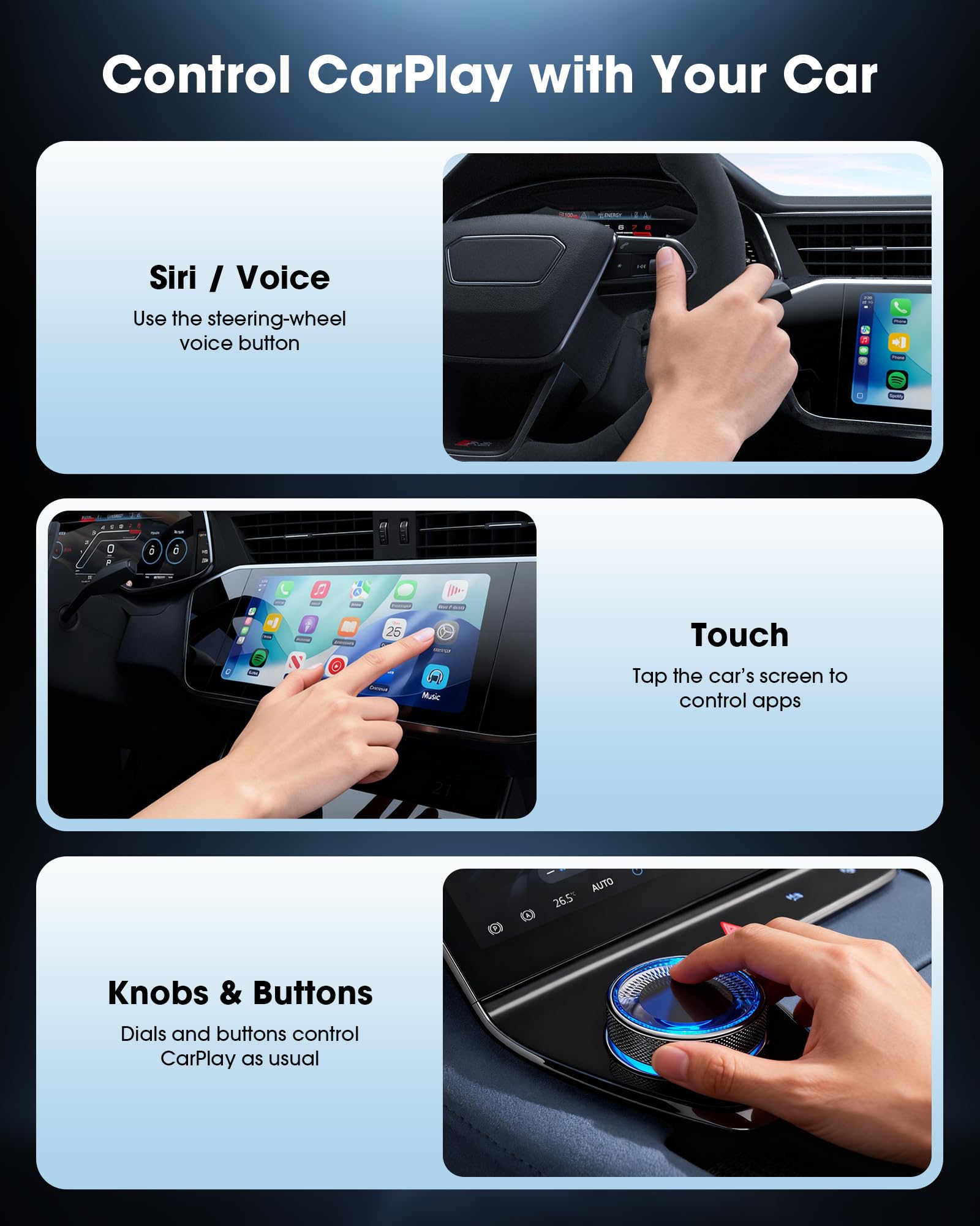 Wireless CarPlay Adapter 2025 Upgrades Wired CarPlay to Wireless, Seamless, Fast, Stable, Automatic Connection, Suitable for 2016 and Later Cars Apple's Car Play Adapter, Supports GPS