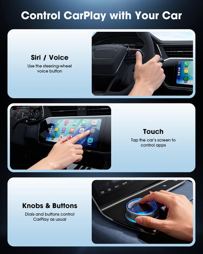 Wireless CarPlay Adapter 2025 Upgrades Wired CarPlay to Wireless, Seamless, Fast, Stable, Automatic Connection, Suitable for 2016 and Later Cars Apple's Car Play Adapter, Supports GPS