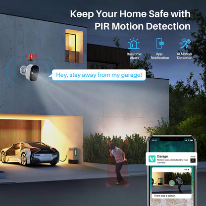 MaxiViz Wireless Camera Outdoor, Battery Powered Security Camera with 2K Color Night Vision, Outside Cameras with AI Motion Detection, 2-Way Talk, IP66 Weatherproof, SD/Cloud Storage, 2 Packs