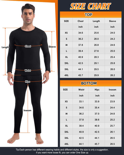 Long Johns for Men Thermal Underwear Set Warm Base Layer Cold Weather M 🍁 All In One Marketplace Canada