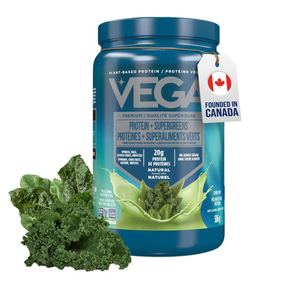 Vega Protein + Supergreens Vegan Plant Based Protein Powder – 20g Organic Pea Protein, Dairy-free, Healthy Breakfast Shake – Natural 21 Servings, 586 grams (Pack of 1)